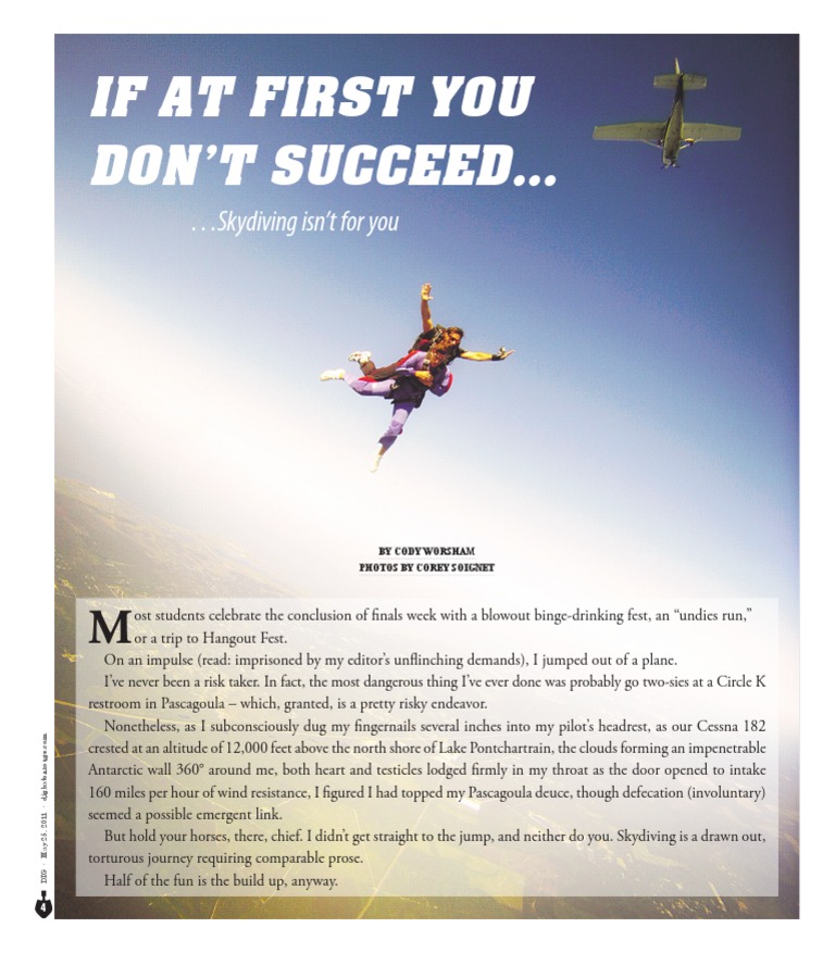 Skydiving Experience: A Risky Adventure | PDF | Home & Garden | Young Adult