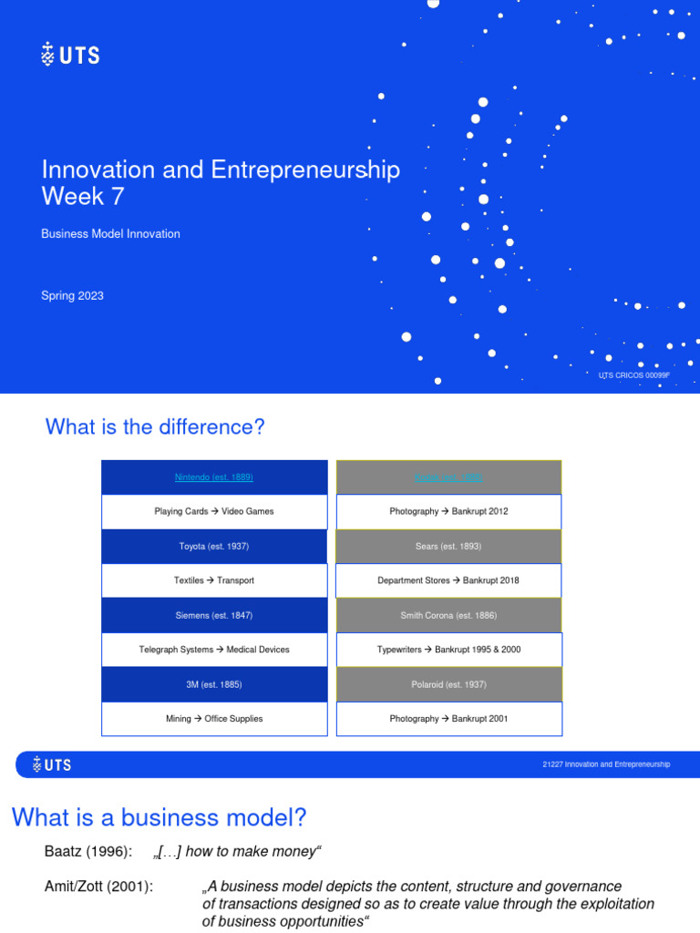 Week 7 Business Model Innovation - S23 - (FULL SET) | PDF | Business ...