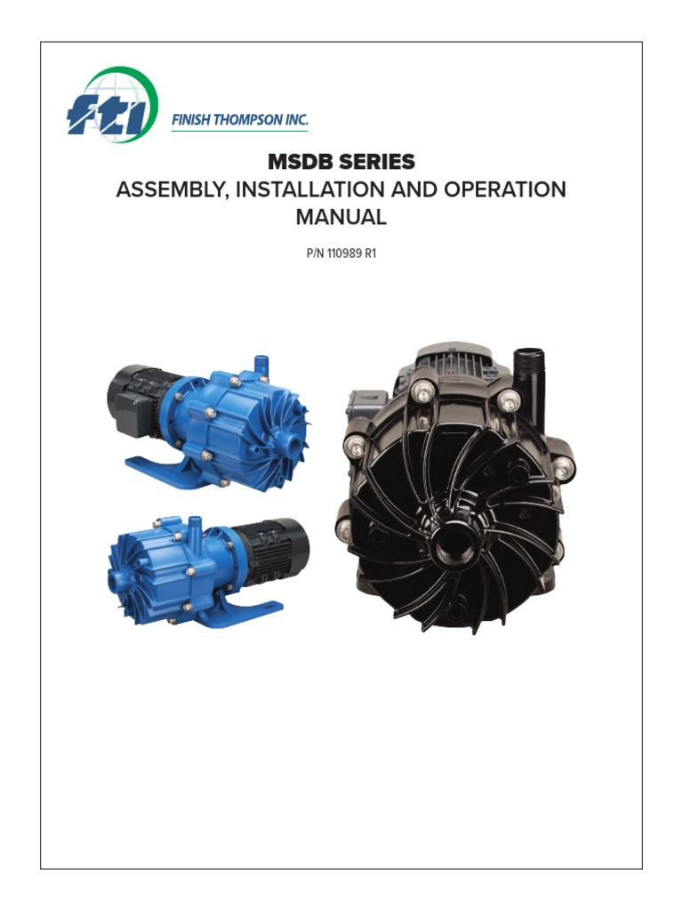 MSDB Series Pump Installation Manual | PDF | Pump | Valve