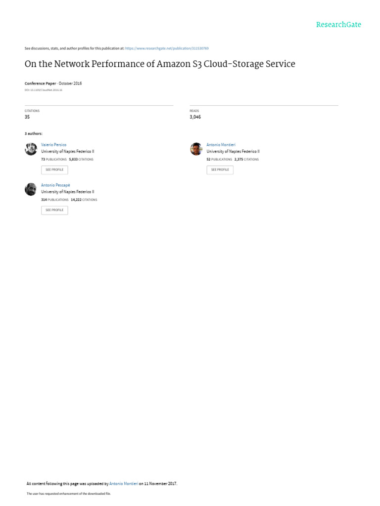 Amazon S3 Cloud Storage Performance Analysis | PDF | Cloud Computing ...