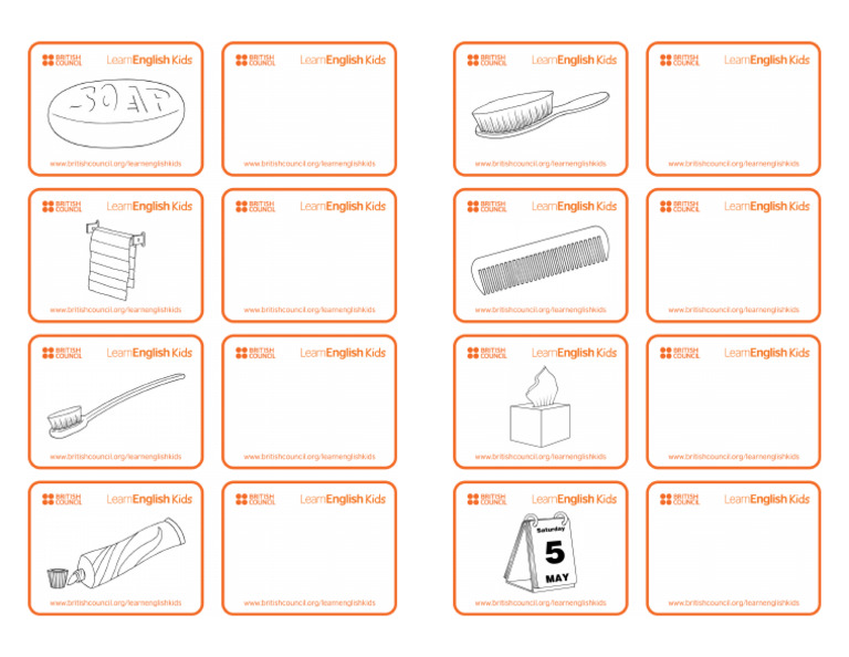 Flashcards Everyday Objects Set 1 BW | PDF