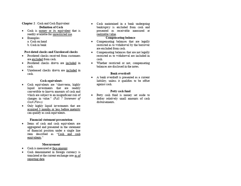 Understanding Cash and Cash Equivalents | PDF | Finance & Money ...