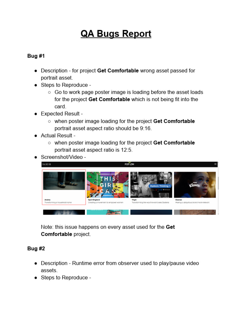 QA Bugs Report | PDF