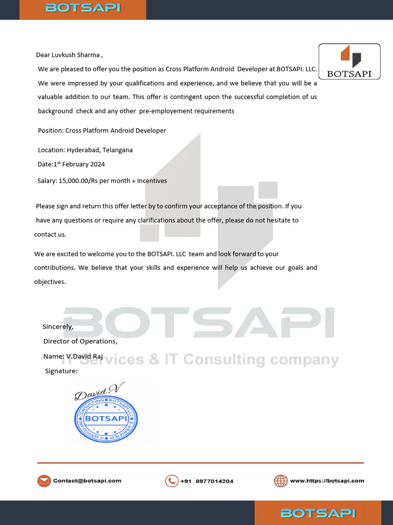 Job Offer: Cross Platform Android Developer | PDF | Business | Finance ...