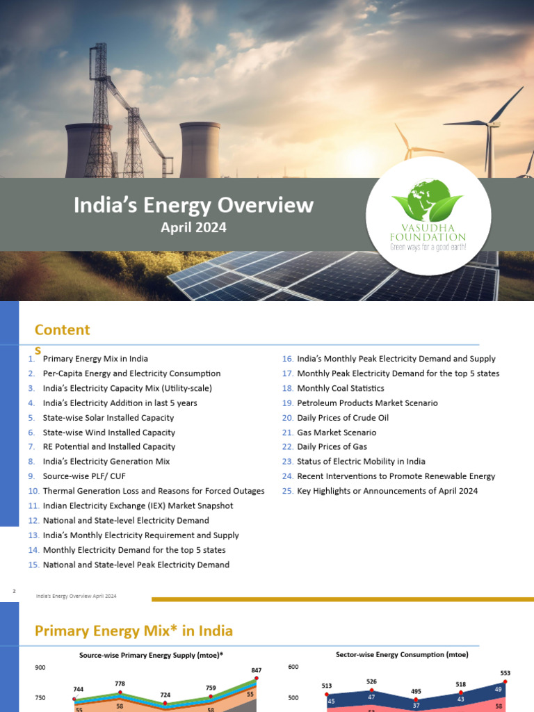 India Energy Overview April 2024 | PDF | Electricity Generation | Solar ...
