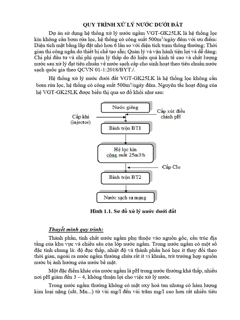 Quy Trinh Xu Ly Nuoc Duoi Dat | PDF