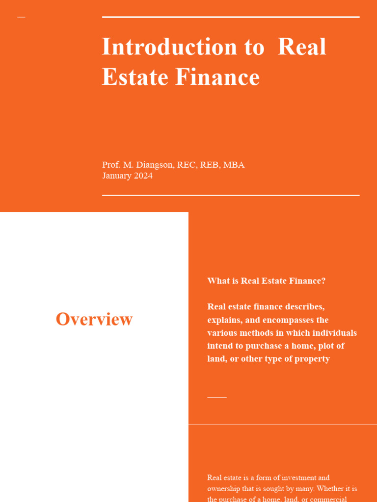 Short Introduction To Real Estate Finance | PDF | Monetary Policy ...