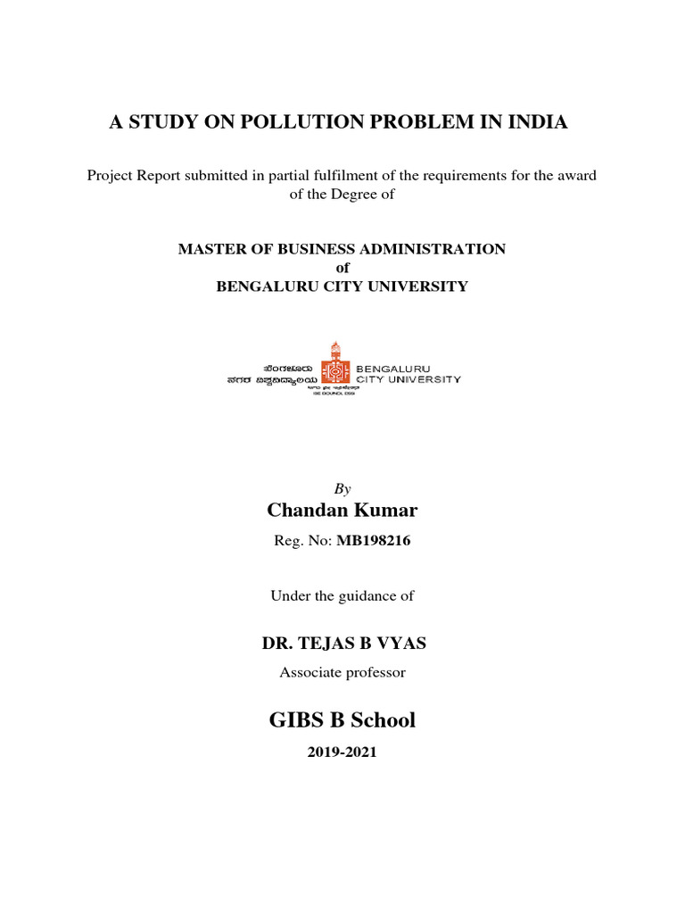 MB198216 - Chandan Kumar - Projrep | PDF | Water Pollution | Greenhouse Gas