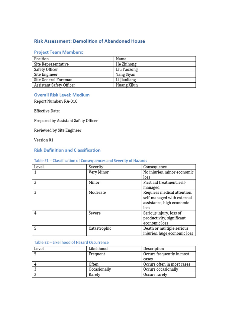 Translated Risk Assessment | PDF | Personal Protective Equipment | Risk