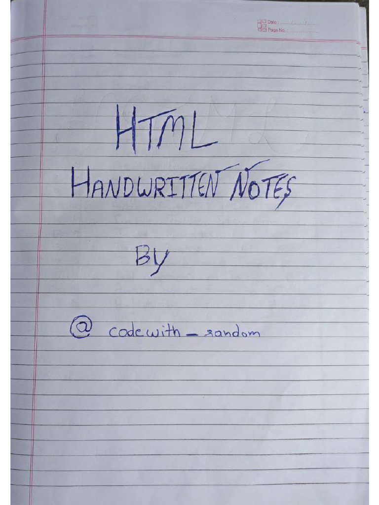 HTML Handwritten Notes | PDF