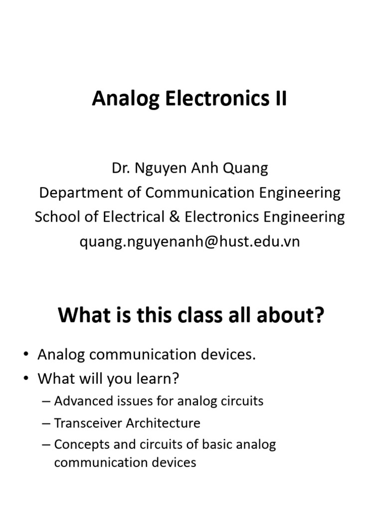 Advanced Analog Electronics Course | PDF | Amplifier | Digital To ...