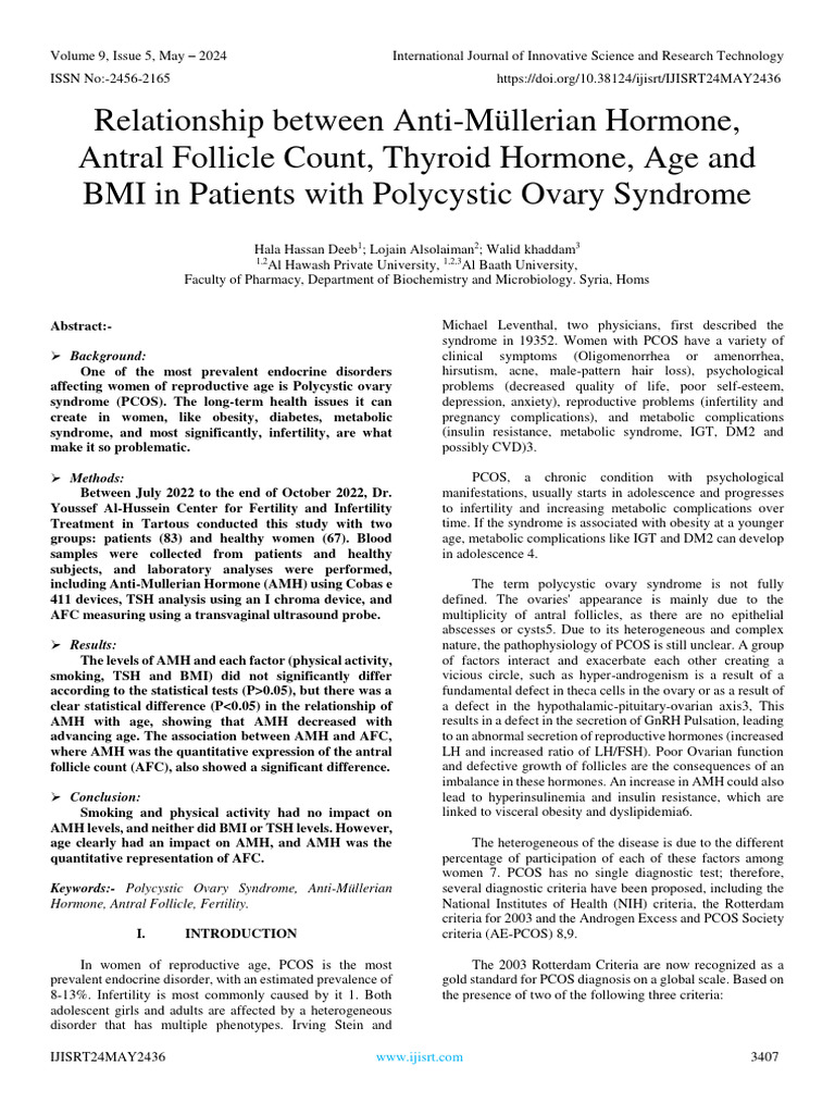 Relationship between anti m llerian hormone antral follicle count