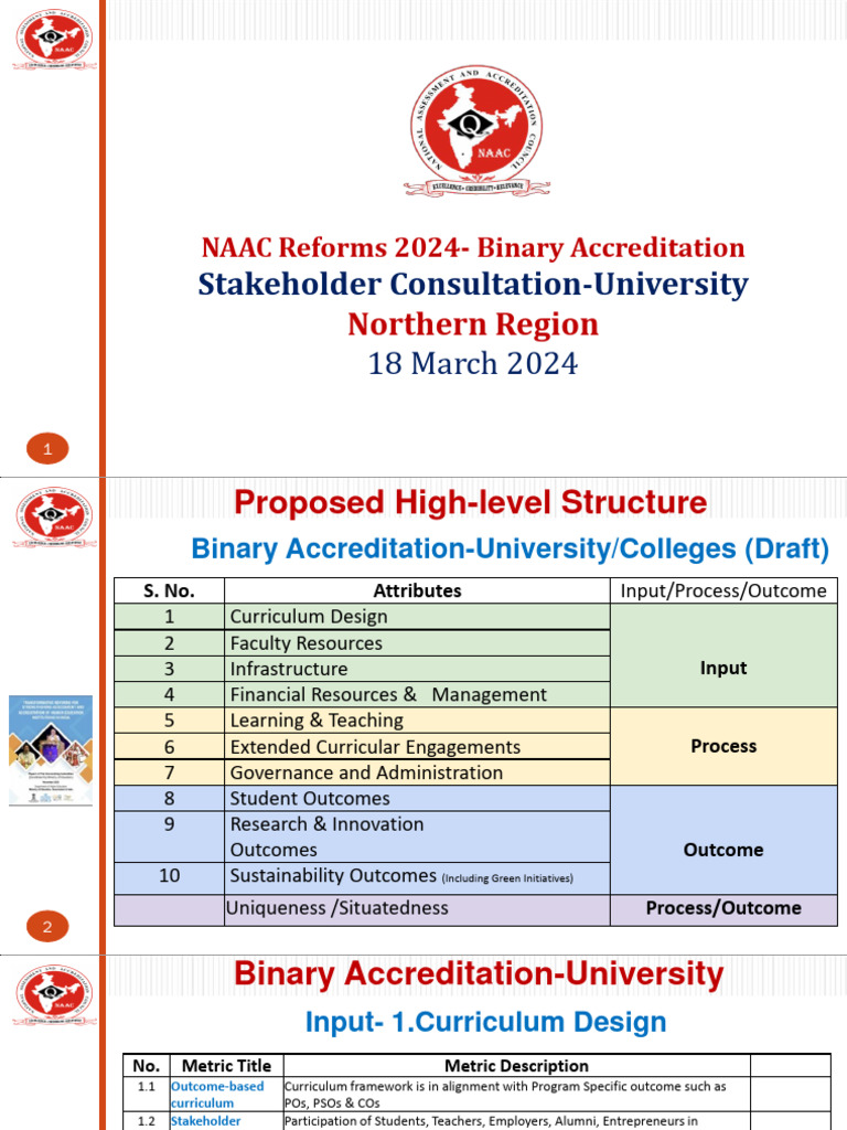 NAAC 2024 Binary Accreditation Framework | PDF | Curriculum | Waste