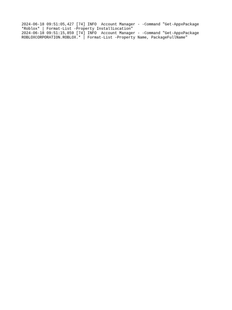 Roblox App Package Commands Log | PDF