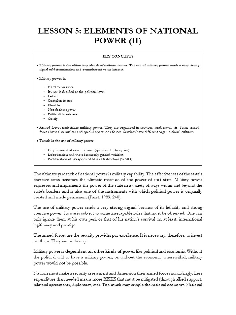 NATIONAL POWER AND ITS ELEMENTS NOTES visual data 6