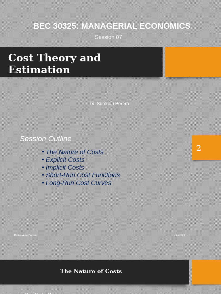 Cost Theory and Estimation New | PDF | Marginal Cost | Average Cost
