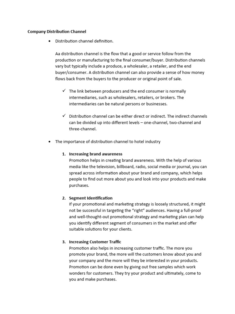 Understanding Hotel Distribution Channels | PDF | Brand | Marketing