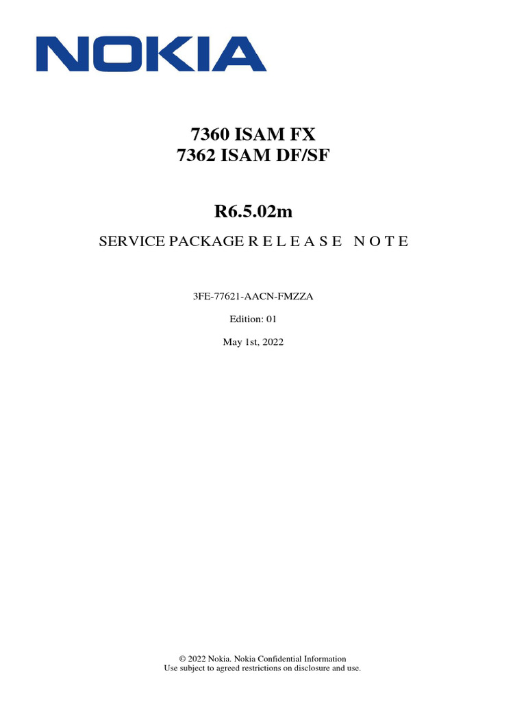 3fe 77621 Aacn Fmzza 01 Isam r6!5!02m Customer Release Note | PDF ...