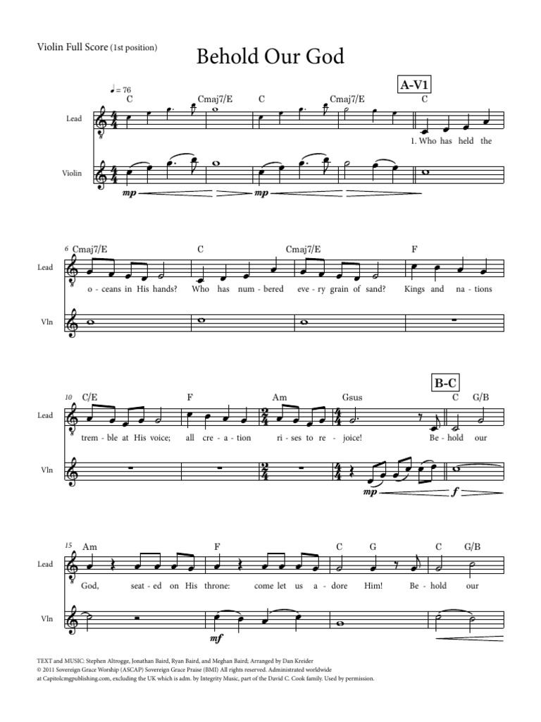 Behold+Our+God Gibc Small+Solo+Violin+Combined | PDF | Music Industry