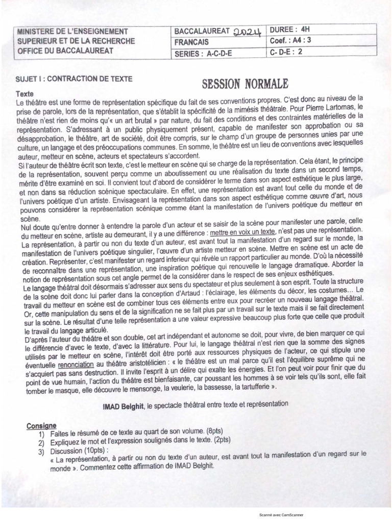 BAC 2 Français | PDF