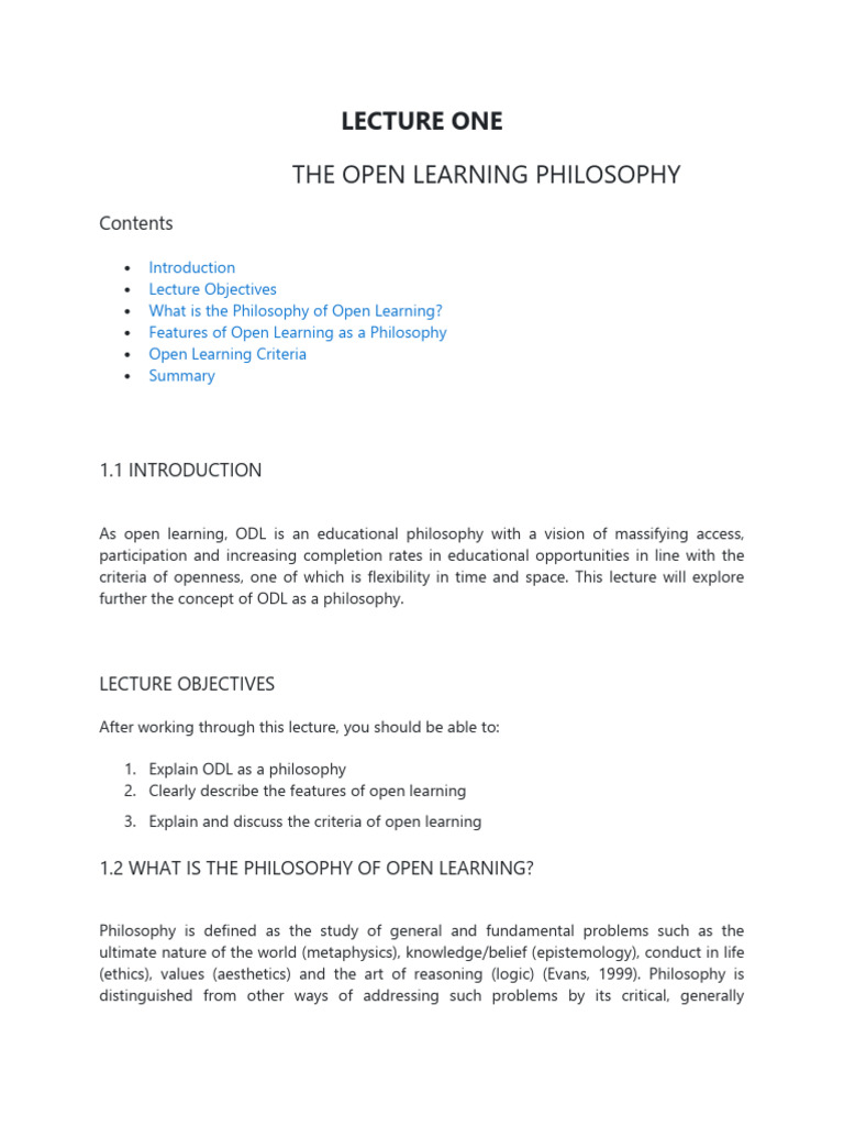 Open Learning | PDF | Learning | Distance Education