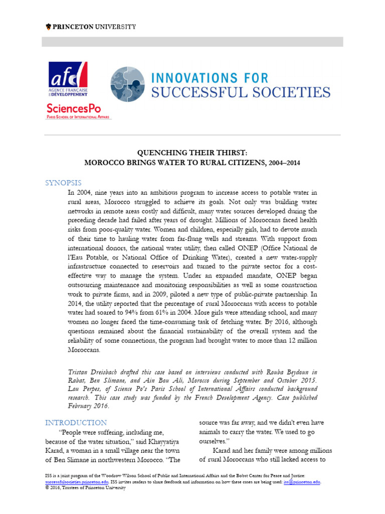 Morocco's Water Access Success Story | PDF | Water Supply | Drinking Water