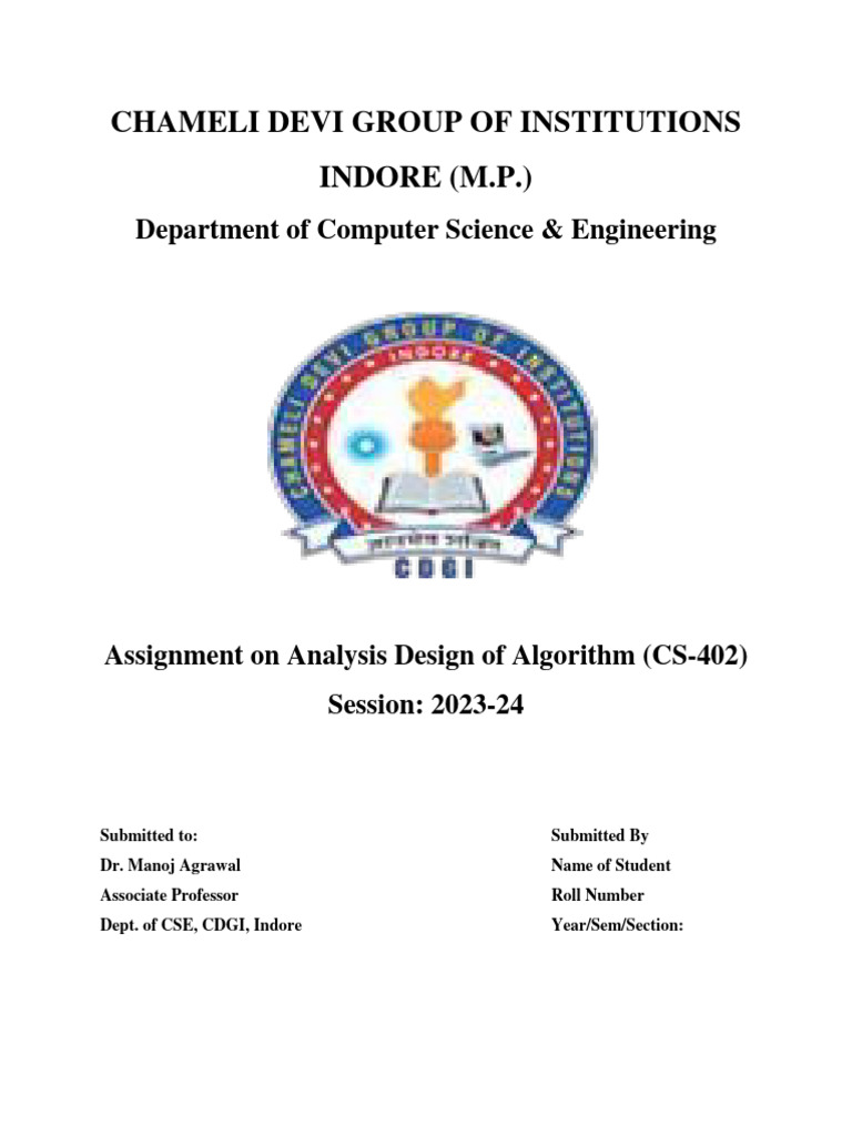 ADA CS402 Assignment 2023-24 1716621395 | PDF | Computational Problems ...
