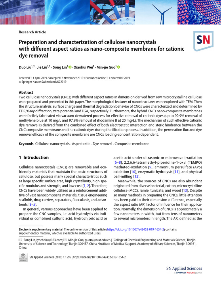 Preparation and Characterization of Cellulose Nanocrystals With ...