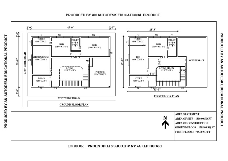 Ground Floor and First Floor Plan | PDF