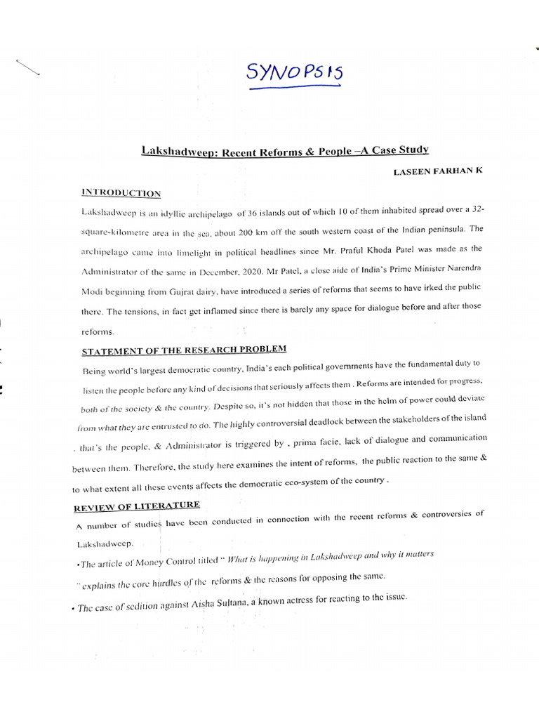 Aspr synopsis pdf