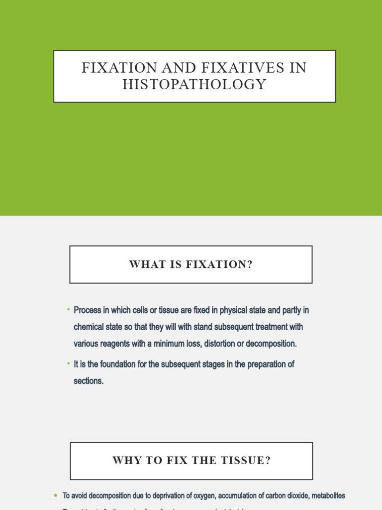 Fixation Techniques in Histopathology | PDF | Fixation (Histology ...