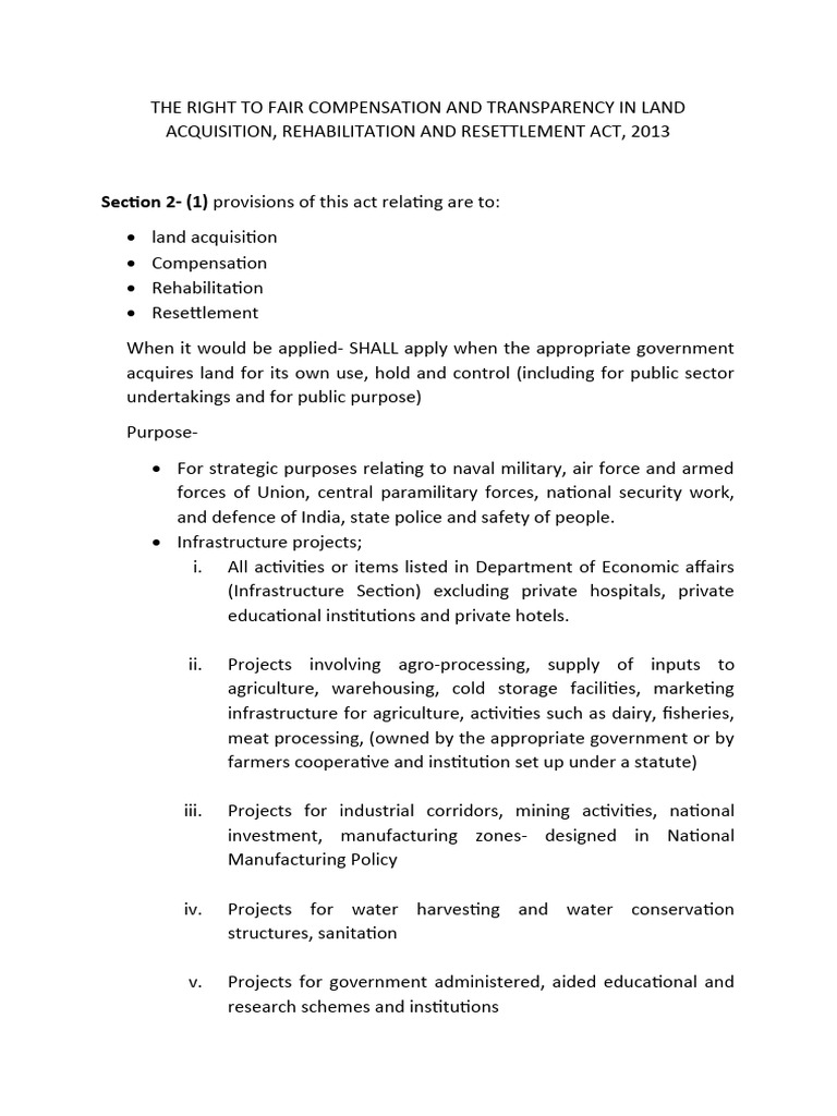THE RIGHT TO FAIR COMPENSATION AND TRANSPARENCY IN LAND ACQUISITION ...