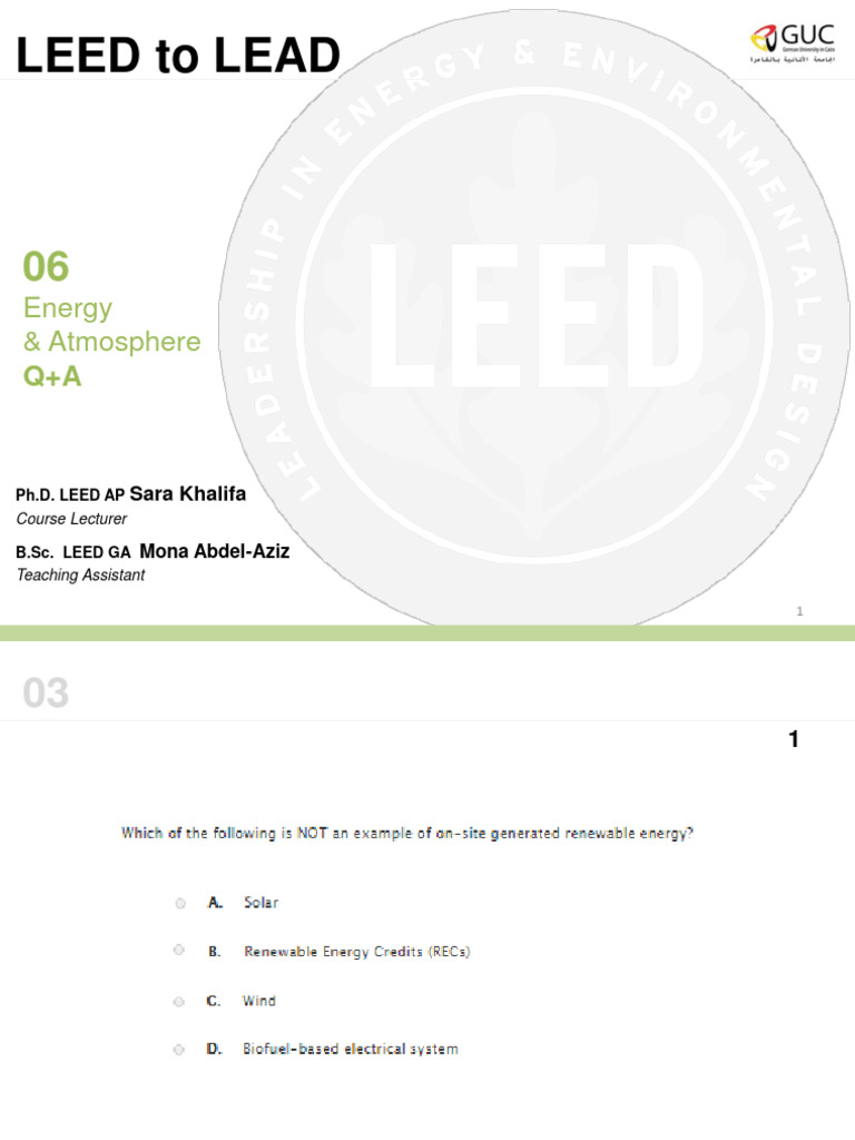 LEED to LEAD Course Overview | PDF | Sustainable Design | Sustainable ...