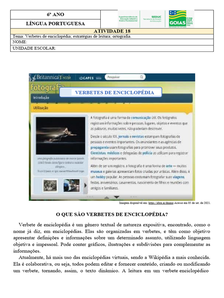 Exemplos de Verbetes de Enciclopédia | PDF | Café | Vacinas