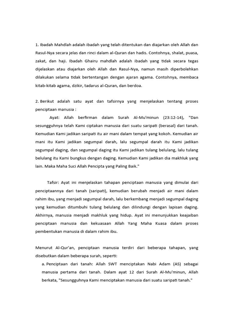 Ibadah dan Penciptaan Manusia dalam Islam | PDF | Agama & Spiritualitas
