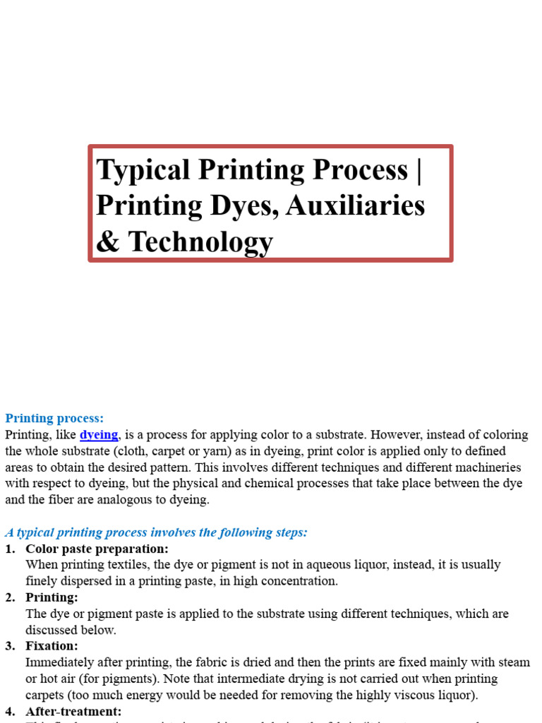 Textile Printing Techniques Guide | PDF | Dyeing | Textiles