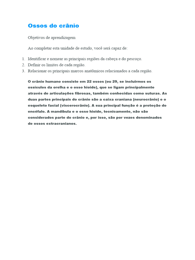 Ossos Do Crânio Pdf