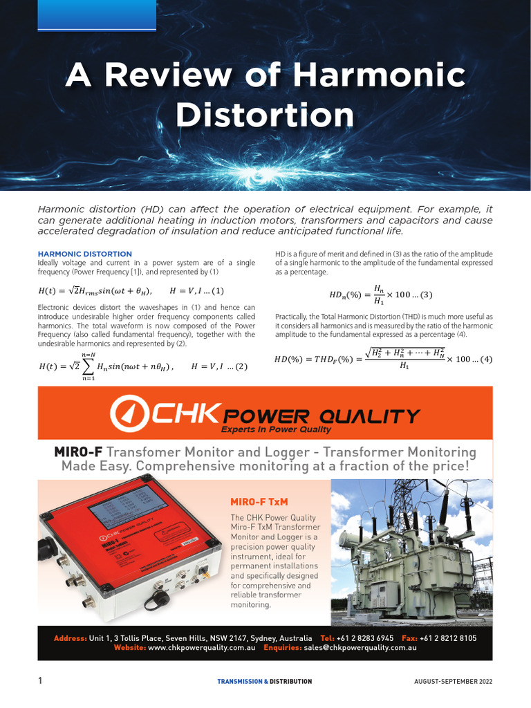 CHK Article 1.75 v2 Final Version A Review of Harmonic Distortion | PDF ...