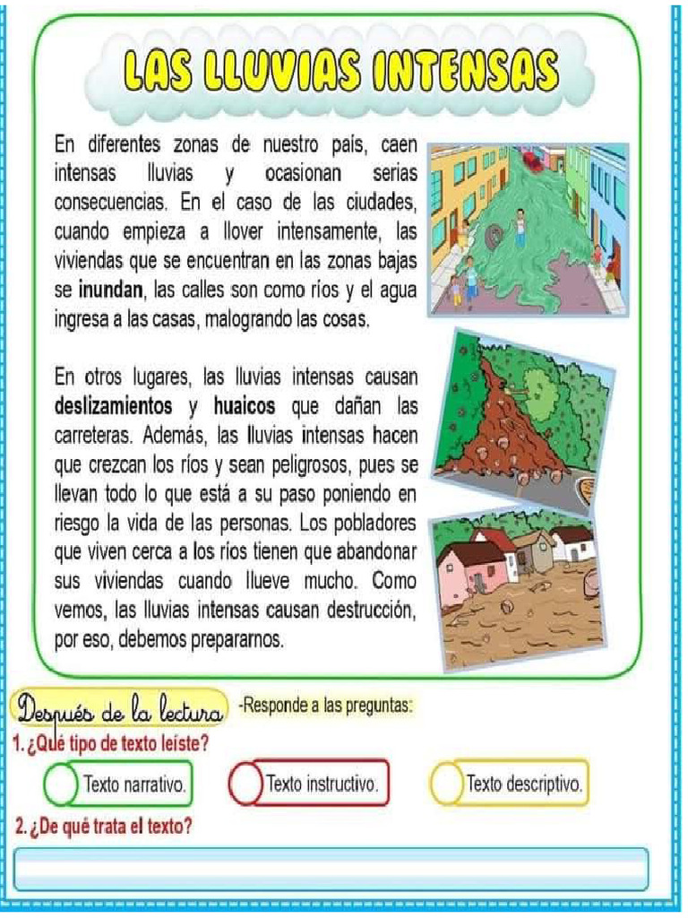 Lectura Las Lluvias Intensas | PDF