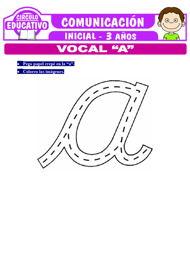 Actividades con la Vocal "A" para Niños | PDF