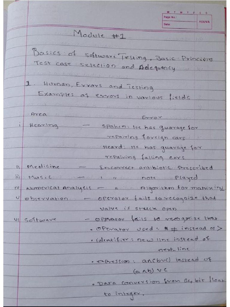Module 1 Software Testing Pdf