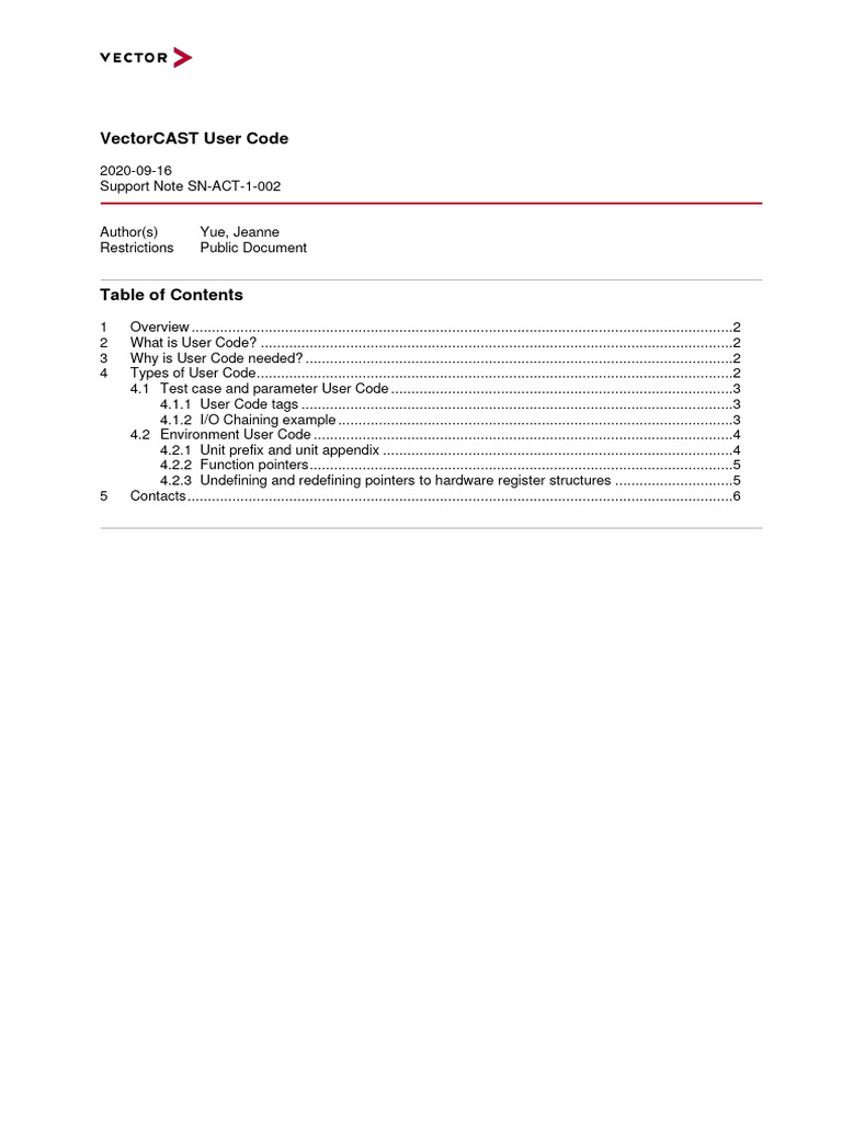 SN-ACT-1-002 VectorCAST User Code | PDF | Pointer (Computer Programming ...