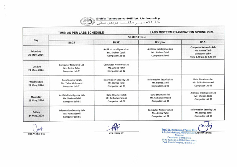 Semester 3 Labs Mid-Term Examination Spring 2024 | PDF