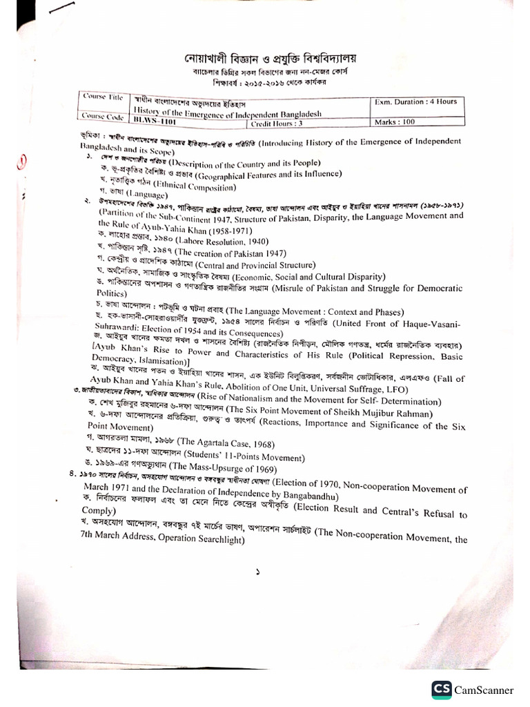 BMS Course Outline PDF