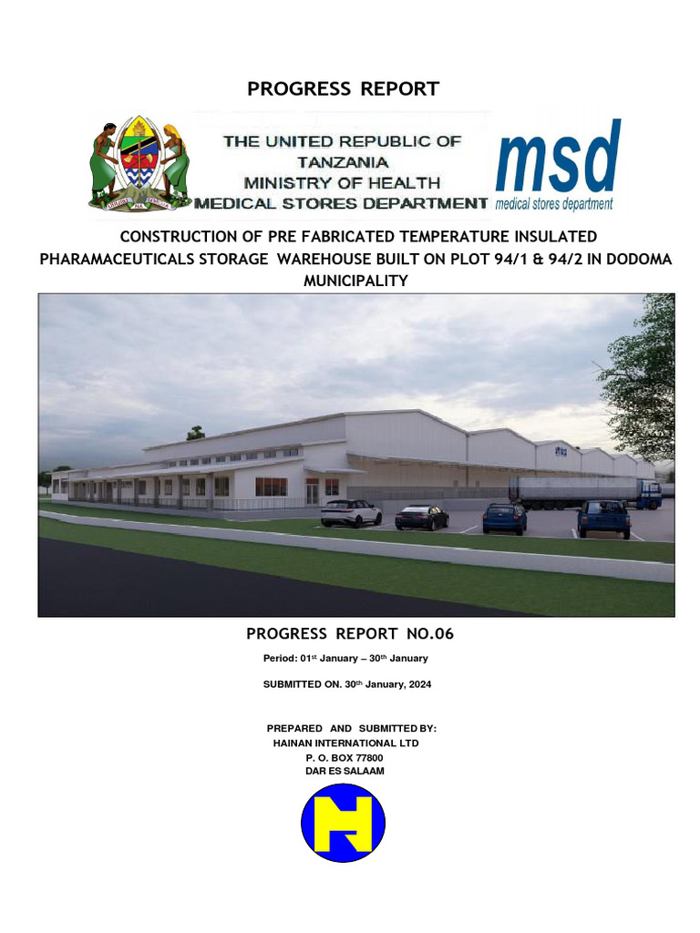MSD Dodoma Progress Report 06 | PDF | Foundation (Engineering) | Concrete