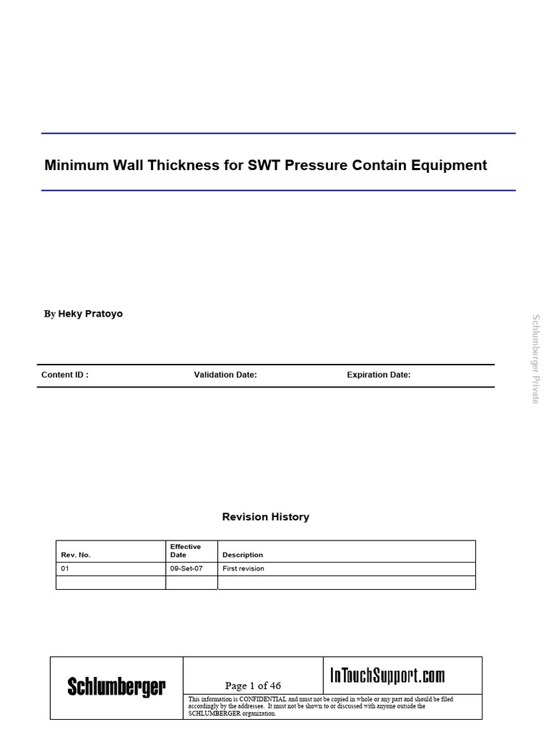 Wall - Thickness - SWT Equipments | PDF | Pipe (Fluid Conveyance) | Valve