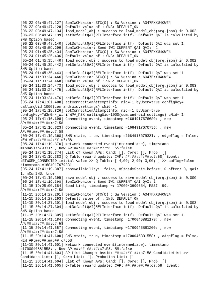 SemIWCMonitor QAI and Network Logs | PDF | Wireless Networking | Networking