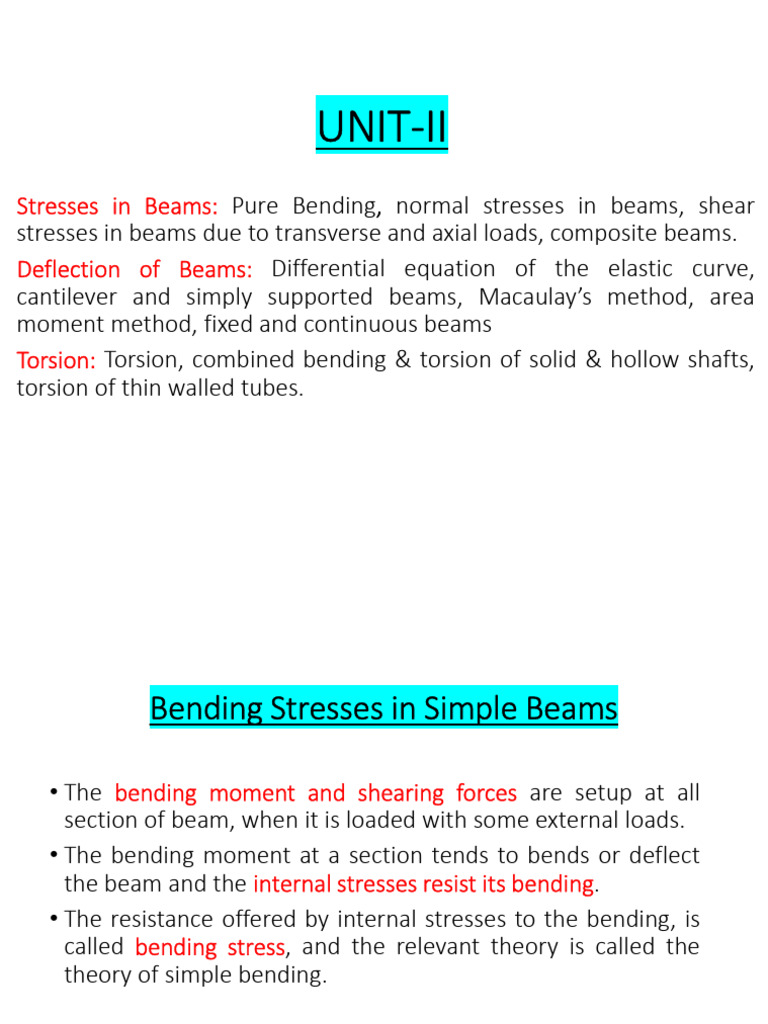 UNIT-3 Strength of Material | PDF | Bending | Beam (Structure)