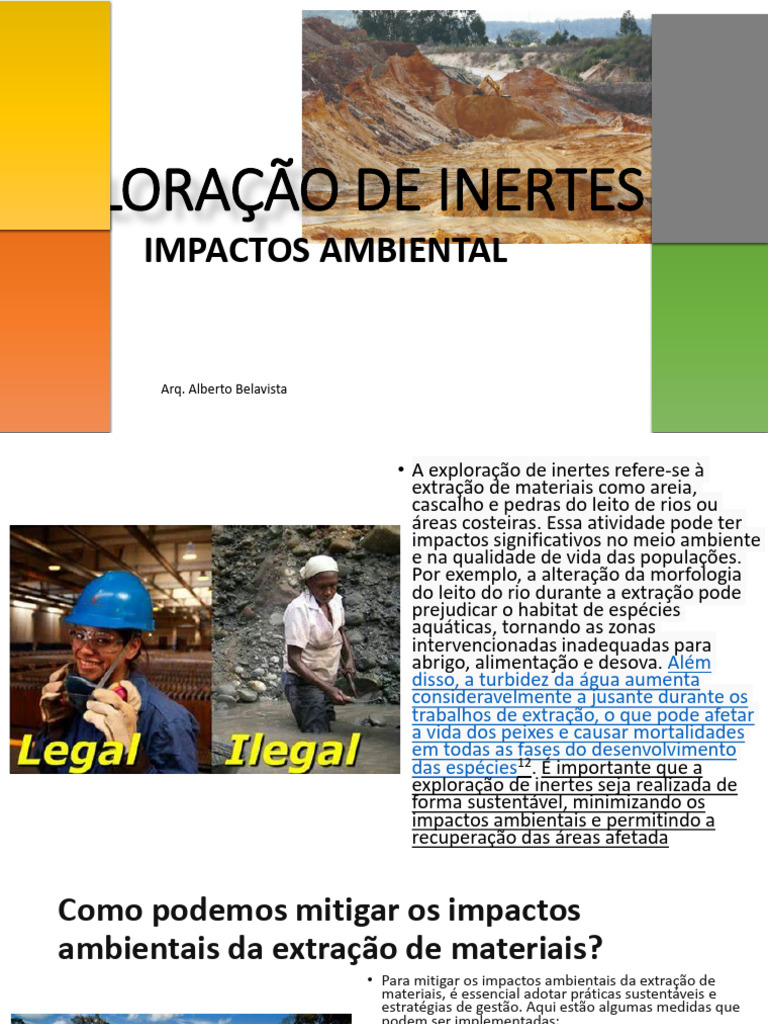 Impactos Ambientais da Extração de Inertes | PDF | Mineração | Ambiente ...