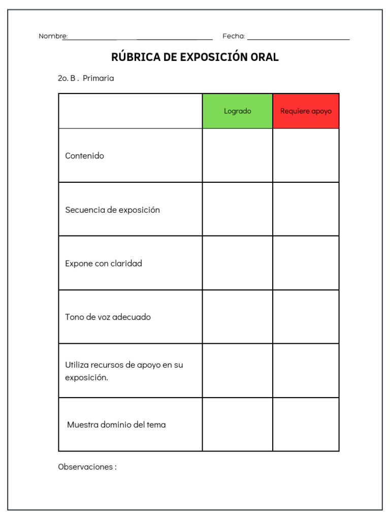 Oral Presentation Checklist Worksheet in Blue White Simple Style ...